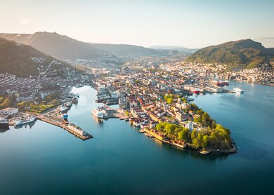 Bergen, Luftaufnahme | © Visit Berg/Lars Korvald