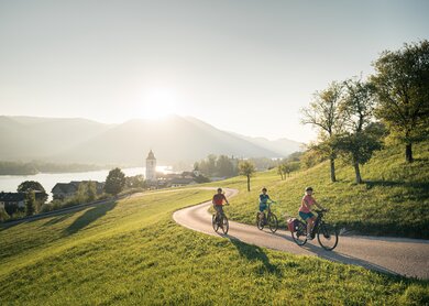 Radfahrer am Wolfgangsee | © Oberoesterreich Tourismus Moritz Ablinger
