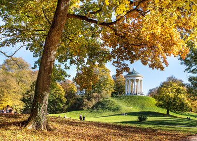 Blick auf die herbstliche Landschaft im Englischen Garten in München | © Pixabay.com/designerpoint