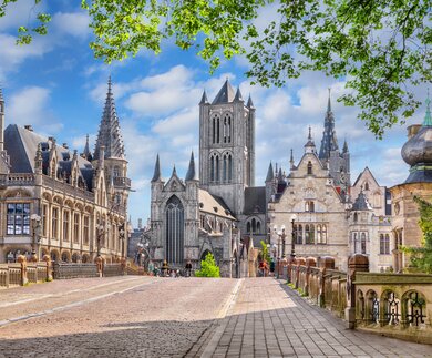 Stadtzentrum von Gent mit historischen Gebäuden | © GettyImages.com/Sergey_Dzyuba