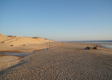 Blick auf den langen Sandstrand von Biscarosse Plage am Atlantiv in Südfrankreich | © pixabay/DennisBuntrock