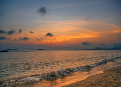 Blick auf den Sonnenuntergang am Strand in Südfrankreich | © pixabay/bdh2008-1