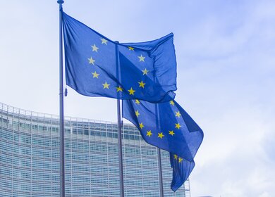EU-Flagge am Sitz der Europaeischen Kommission in Strassburg | © Gettyimages.com/VEX Collective