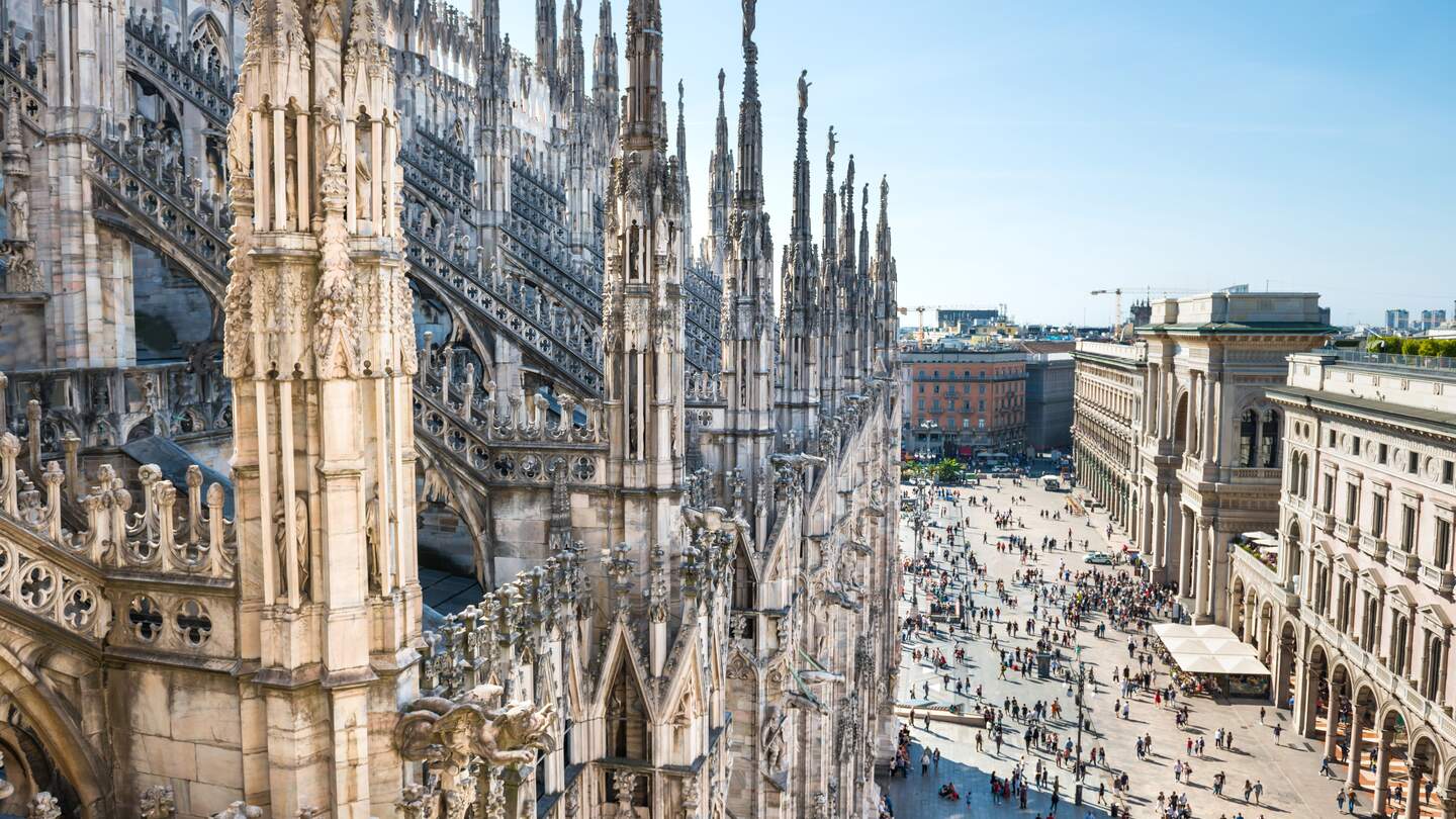 Blick vom Dach des gotischen Dom in Mailand | © Gettyimages.com/Dovapi