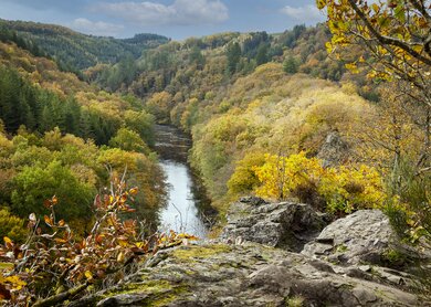 Klippe in Le Herou in der Nähe des Flusses Ourthe im Wald der Ardennen in Wallonien, Belgien | © Gettyimages.com/FrankyDeMeyer