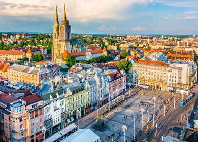 Luftbildaufnahme von der Innenstadt von Zagreb | © Gettyimages.com/Dreamer4787