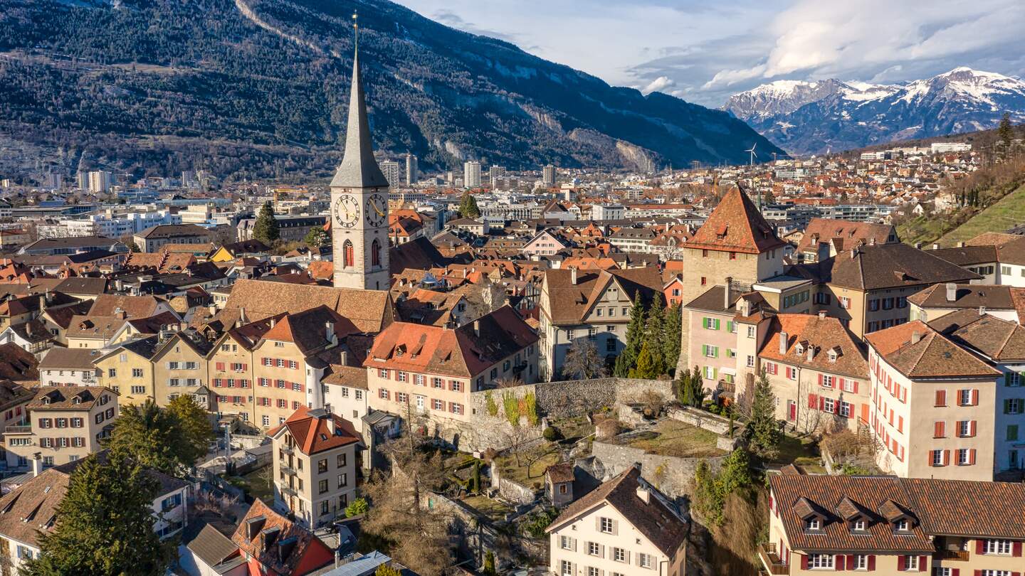 Luftaufnahme von Churs Altstadt | © Gettyimages.com/canetti