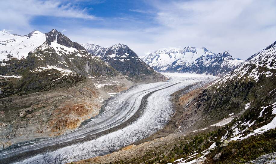Aletschgletscher im Wallis, der größte und laengste Gletscher der Alpen | © Gettyimages.com/IGphotography