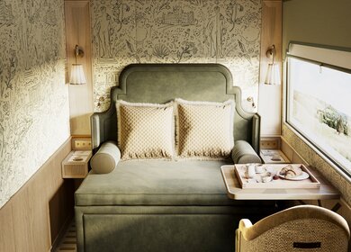 Double Suite im Britannic Explorer mit grünem Bett | © Britannic Explorer