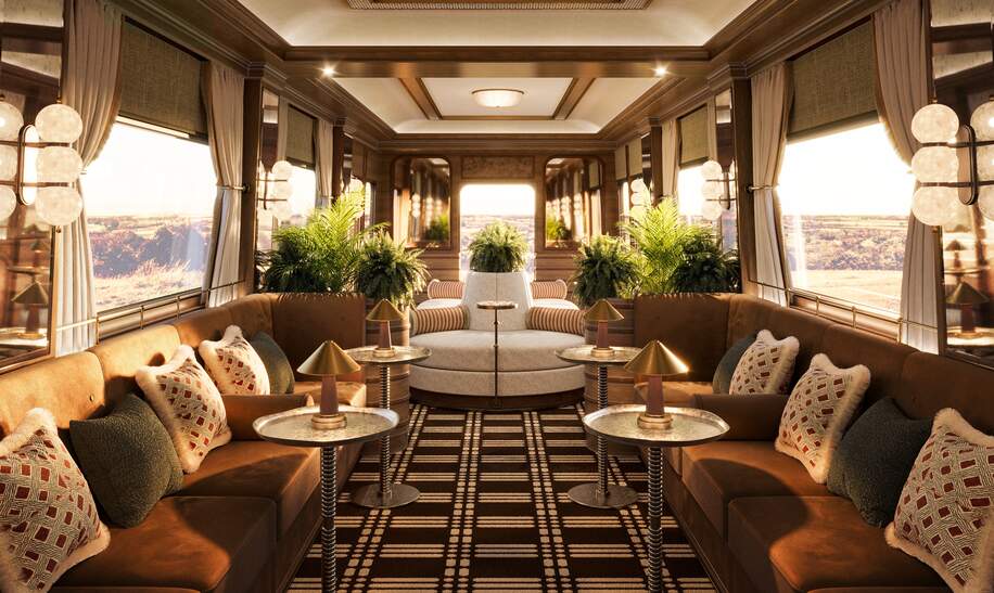 Der Barwagen des Britannic Explorers mit braunen Akzenten | © Britannic Explorer