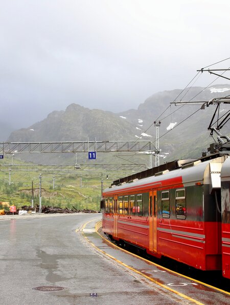Ansicht von Voss Bergbahn gestoppt am Bahnhof | © Gettyimages.com/Nachosuch