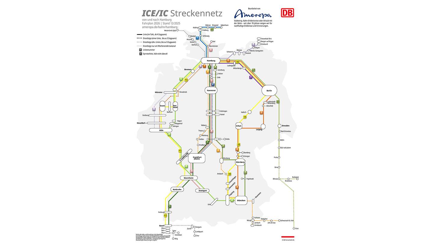 Direktverbindung mit Bahn ab Hamburg | © DB/Ameropa