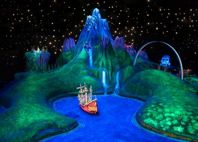 Nimmerland Lagune in der Attraktion Peter Pan's Flight in Disneyland Park | © Disney