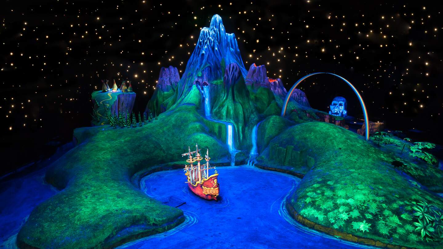 Nimmerland Lagune in der Attraktion Peter Pan's Flight in Disneyland Park | © Disney
