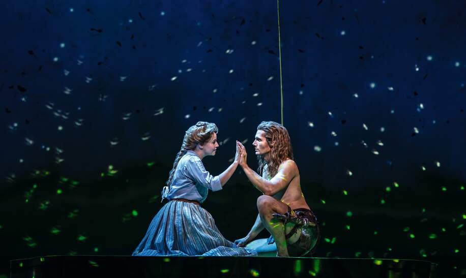 Szenenbild aus dem Musical Disneys Tarzan mit Tarzan und Jane | © StageEntertainment/Johan Persson